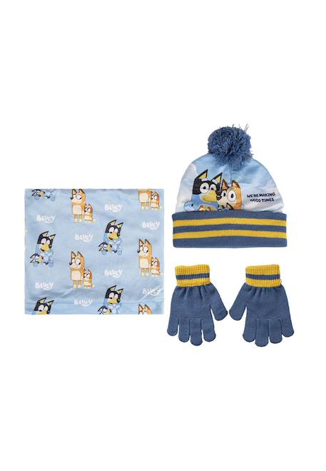 Fille-Bonnet + Gants + Tour de cou snood - Bluey