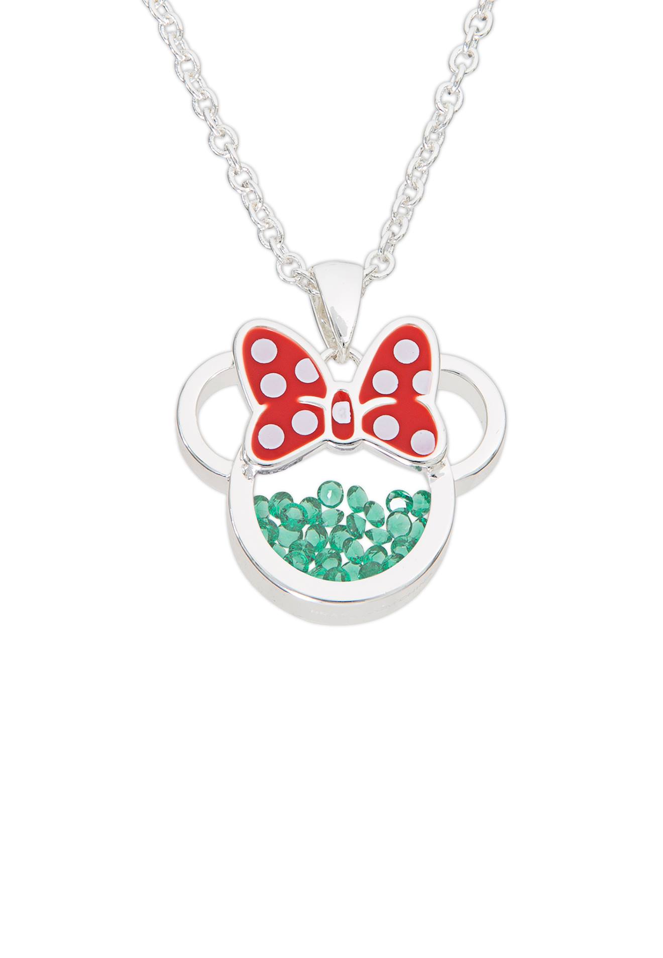 Collier Minnie Mouse Birthstone Bleu Vert