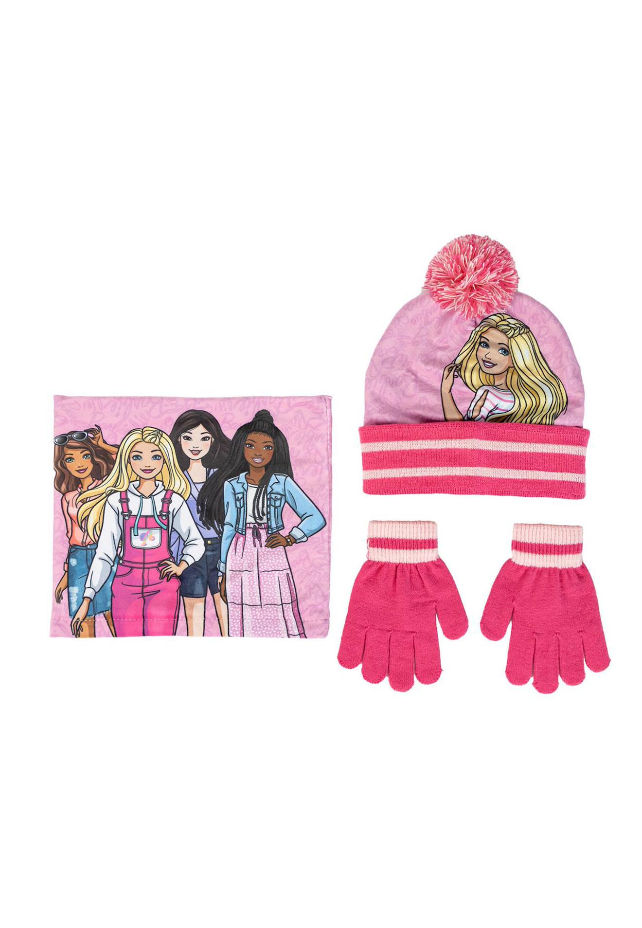 Bonnet + Gants + Tour De Cou Snood - Barbie Multicolor