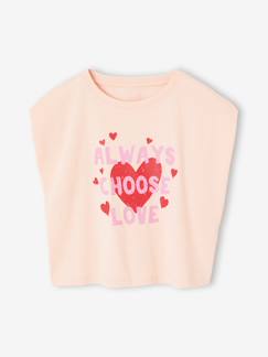 -Tee-shirt fille cropped manches courtes épaulées