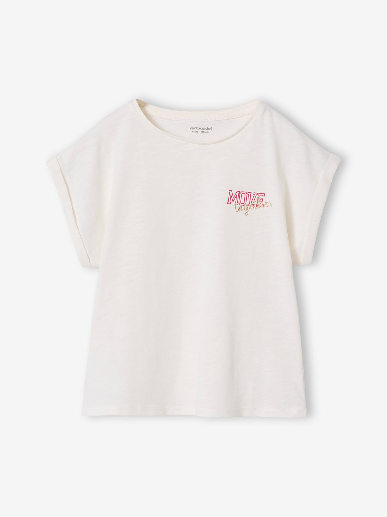 T-shirt fille sport écru