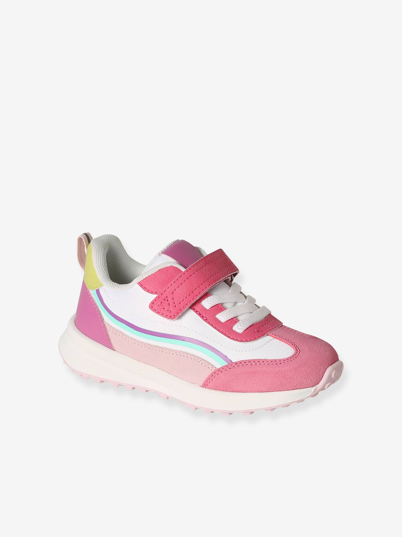 Baskets enfant textile lacets lastiqus et scratchs lot rose 23 €