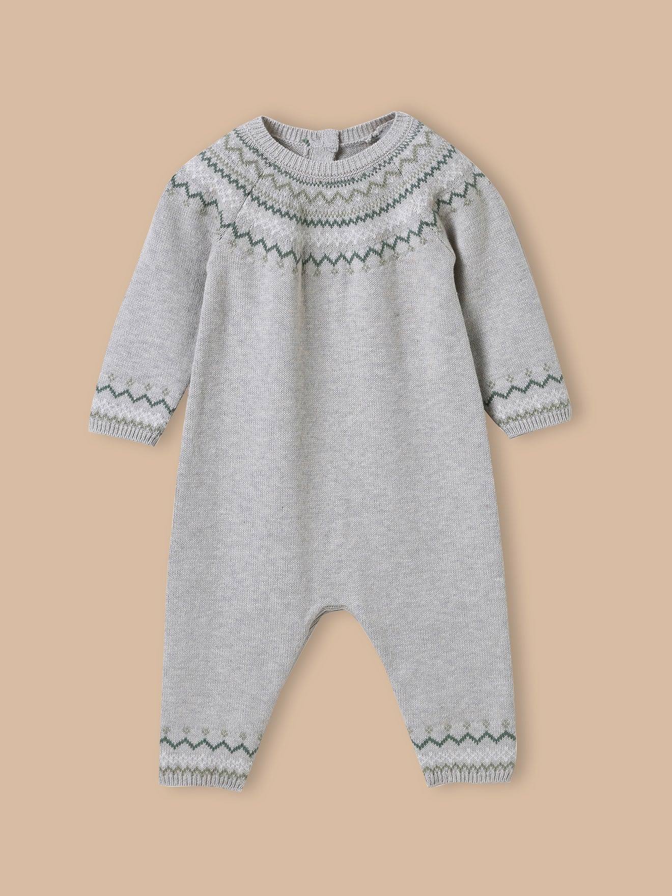 Combinaison En Laine Et Coton Biologique Bébé Gris Chine