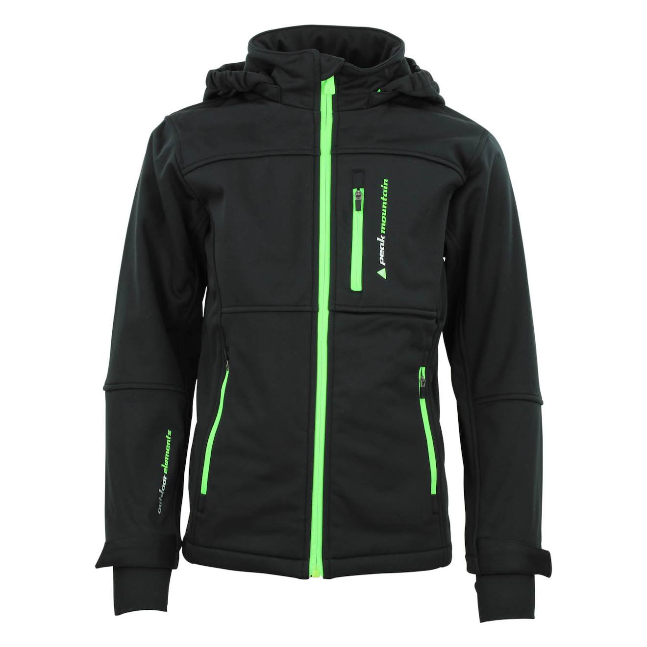 Blouson Softshell Garçon Ecanne Noir/vert