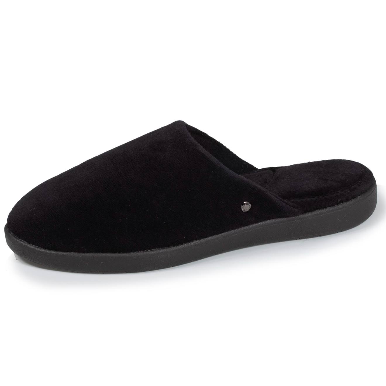 Chaussons Mules En Velours Ultra Doux Noir