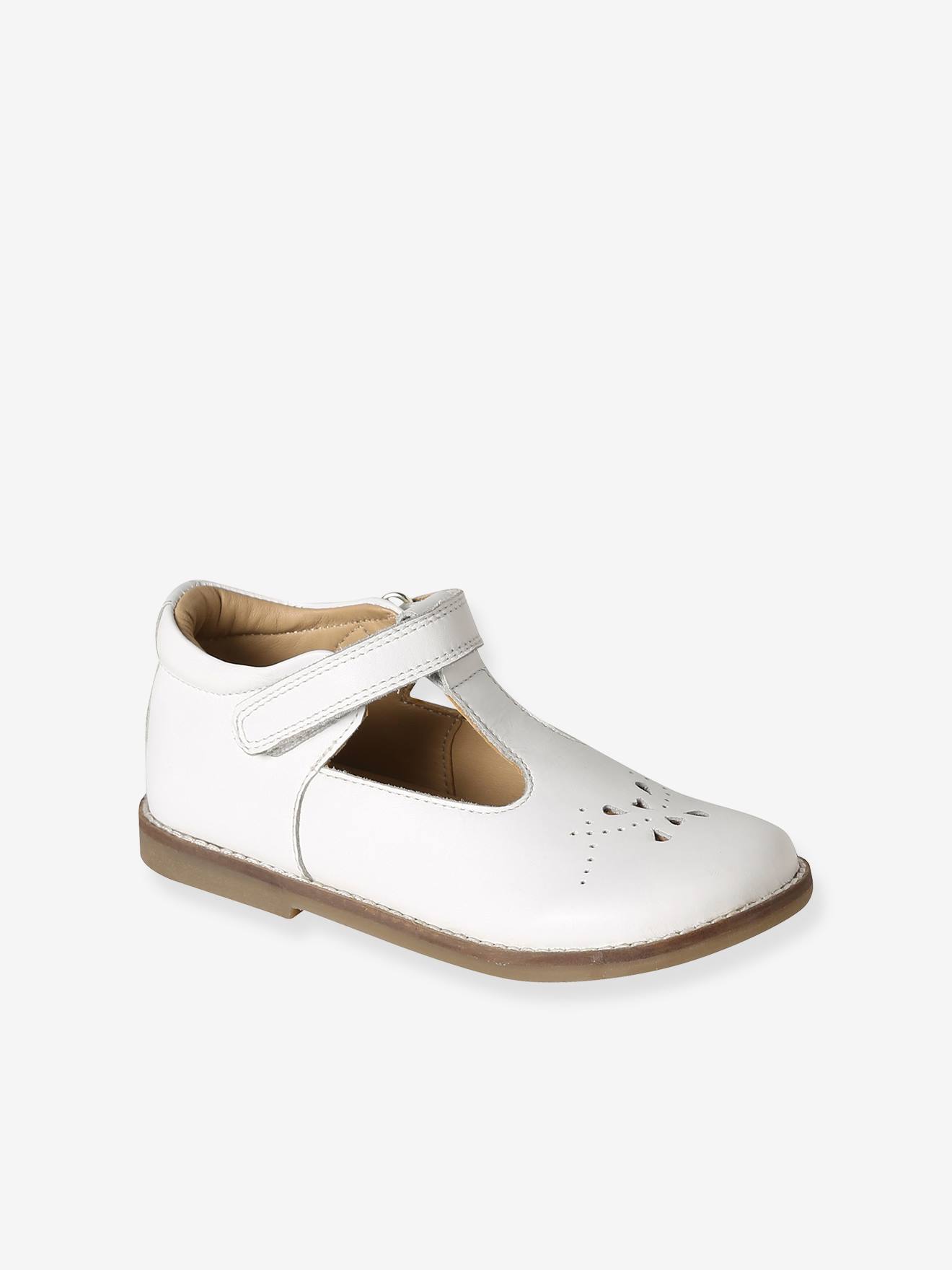 Babies enfant fille cuir à scratch blanc
