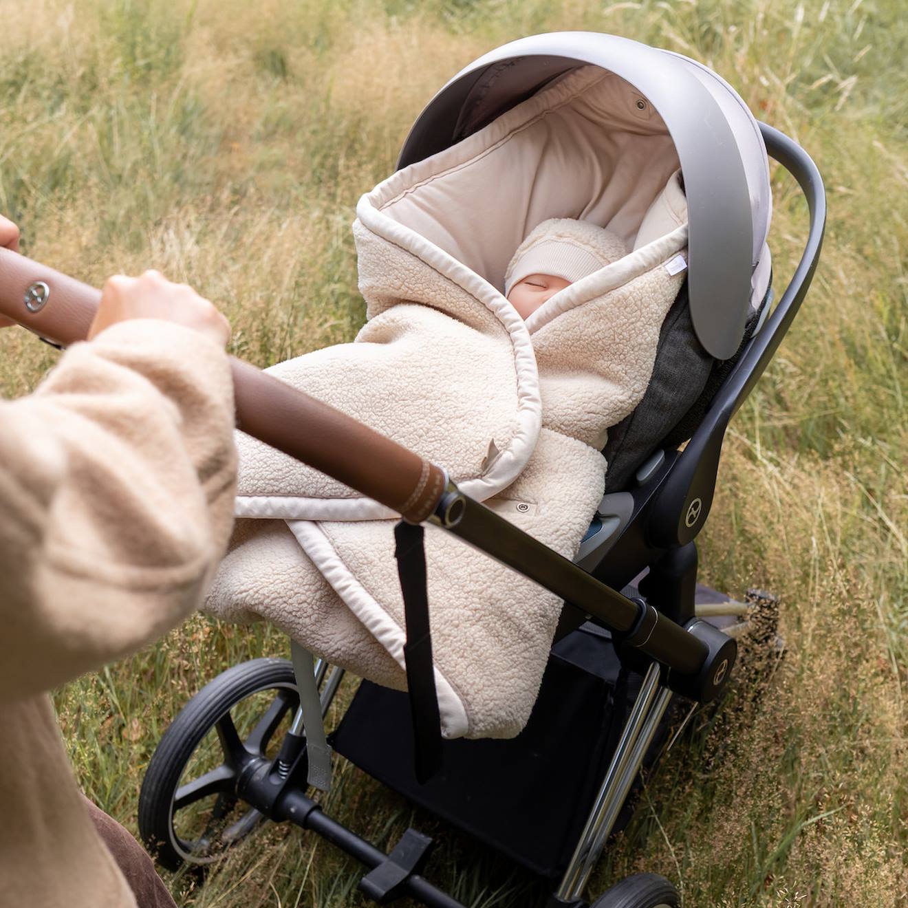 Nid d'ange biside ouatiné hiver - pady teddy - jersey ficelle