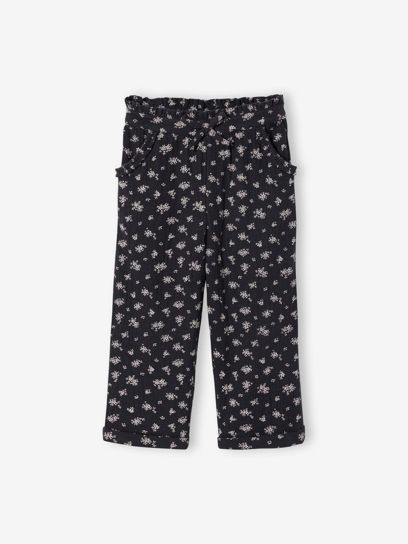 Pantacourt fille en gaze de coton anthracite 7 €