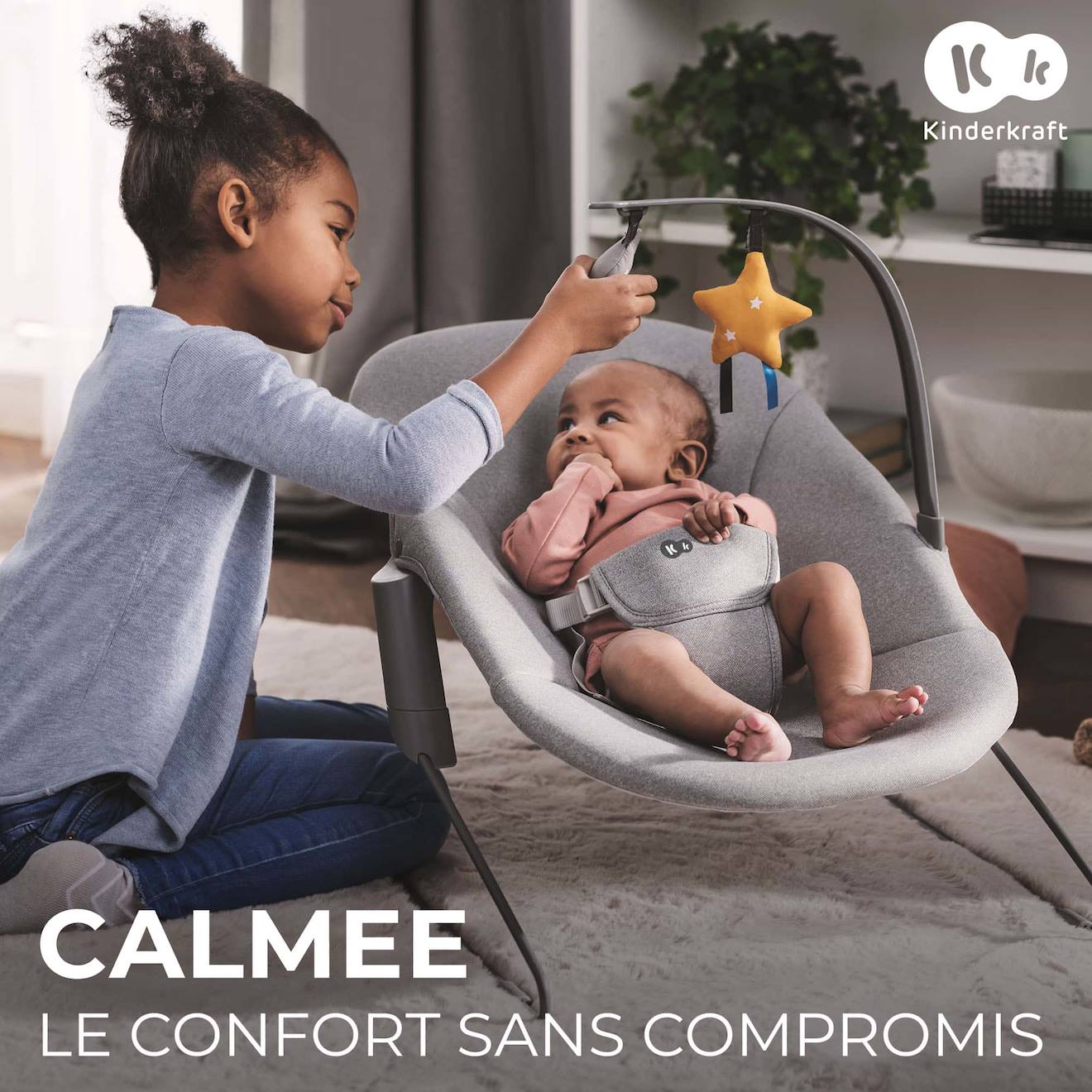 Transat Bebe Confortable Avec Arche De Jeu Amovible Gris (Kinderkraft) - Image 2