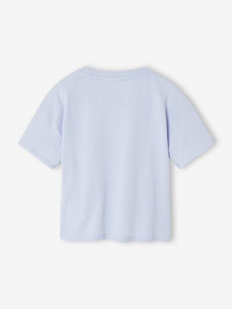 T-shirt fille manches Reine des neiges bleu ciel 2 - vertbaudet enfant 
