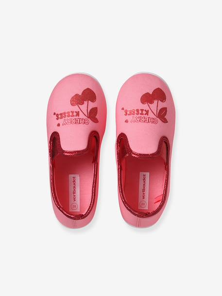 Chausson fille textile élastique rose+rose imprimé+rose pâle 2 - vertbaudet enfant 