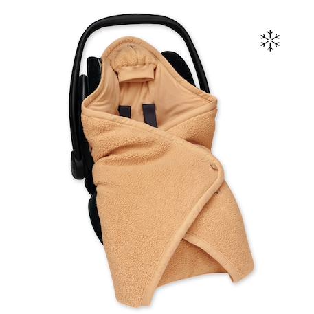 Nid d'ange bébé poussette et siège auto hiver - teddy chaud Ficelle+Kaki+Muffin+Natural+Ocre 24 - vertbaudet enfant 