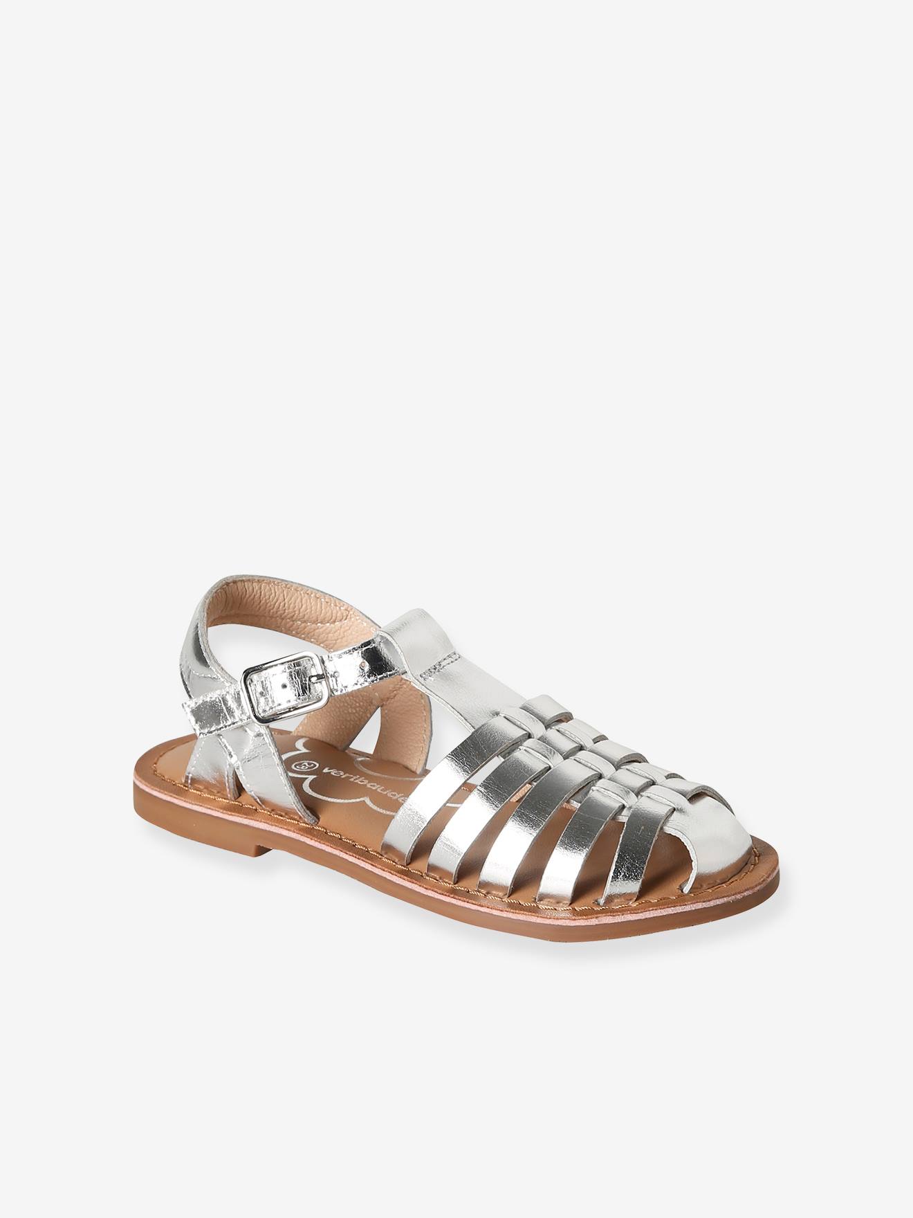 Sandales enfant cuir fisherman argent 22 €