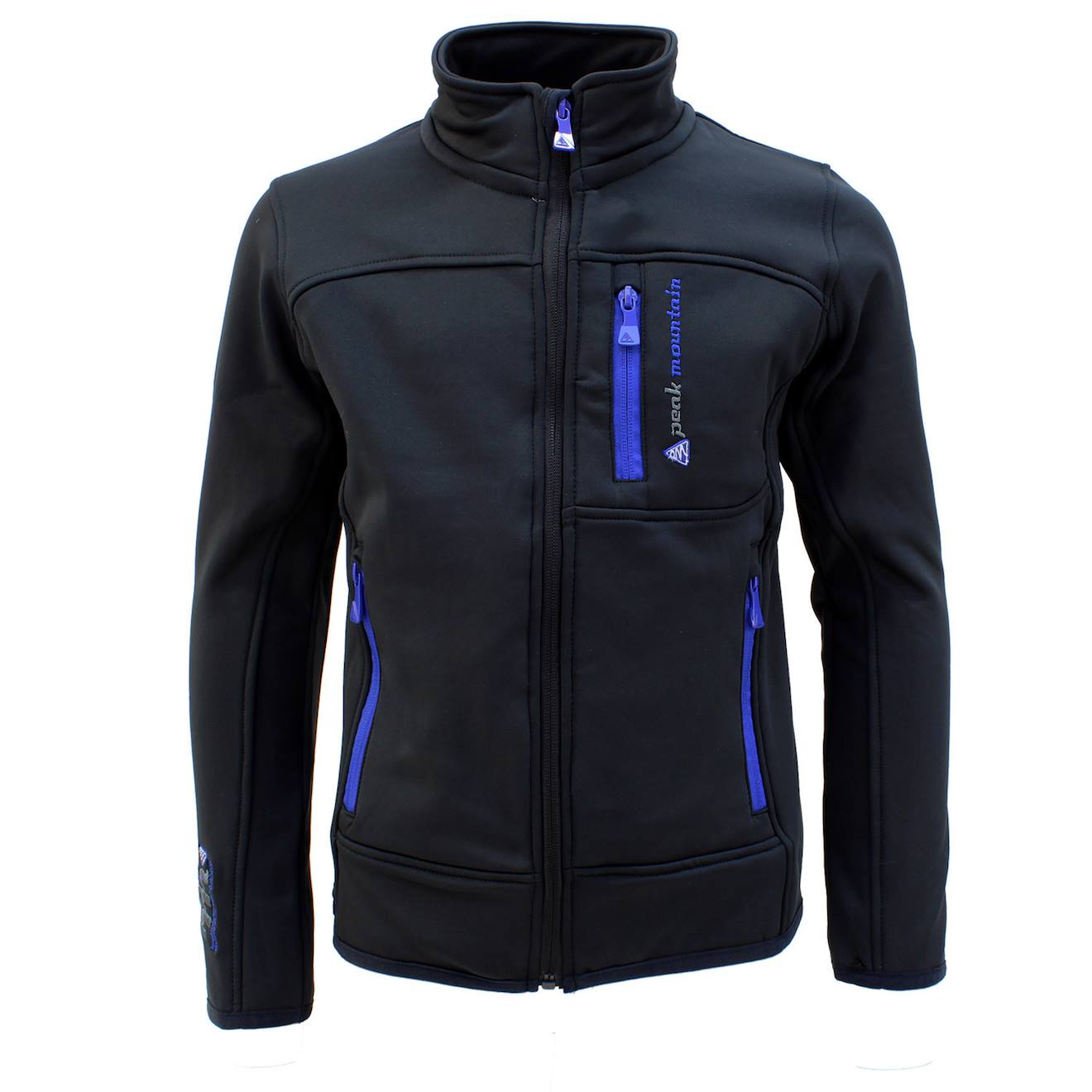 Blouson Polarshell Garçon Ecanton Noir/bleu