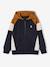 Sweat zippé garçon capuche coloblock bleu moyen+bordeaux+gris chiné+ocre+vert 13 - vertbaudet enfant 
