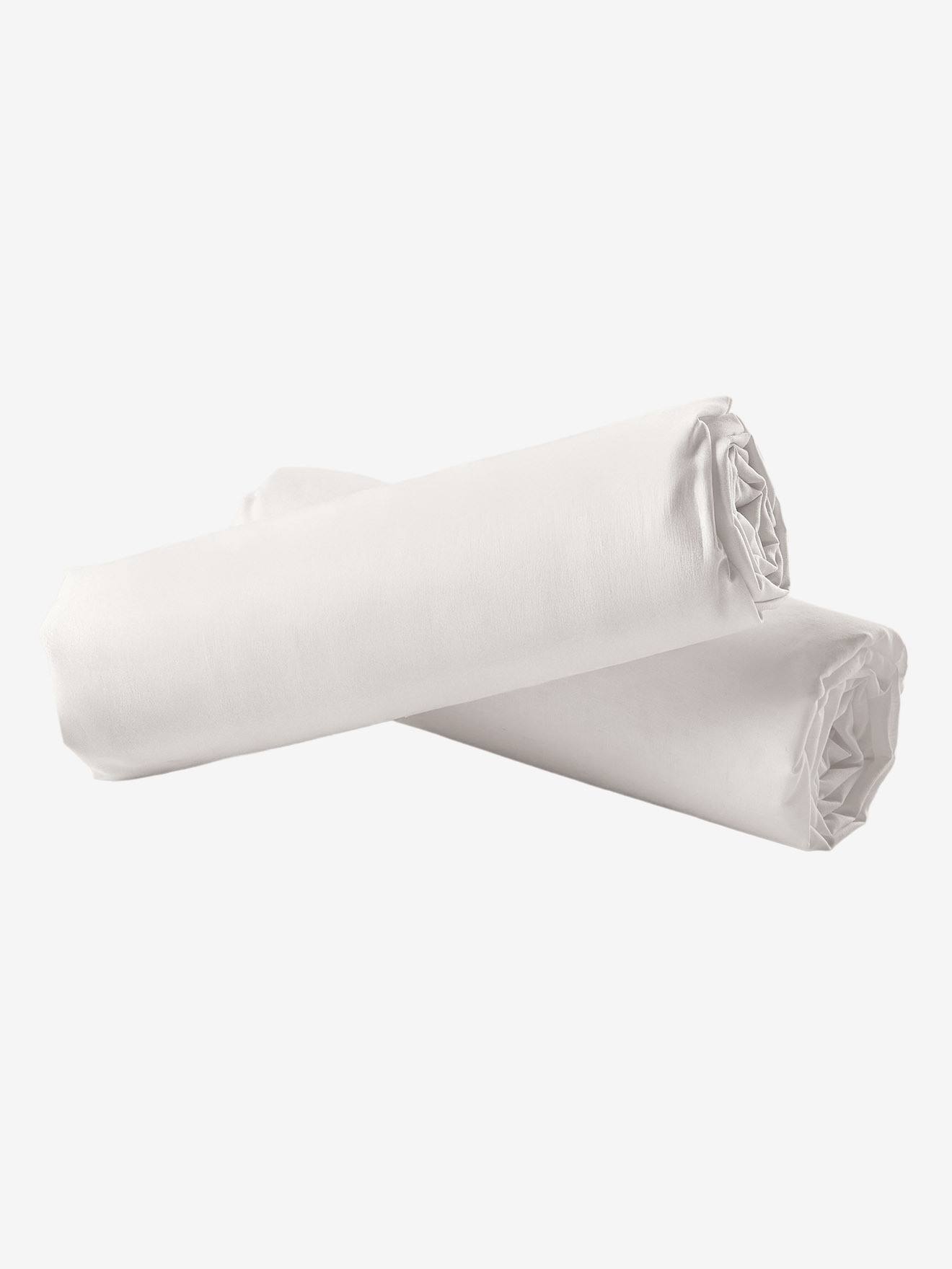 Lot de 2 draps-housses enfant en coton recyclé écru