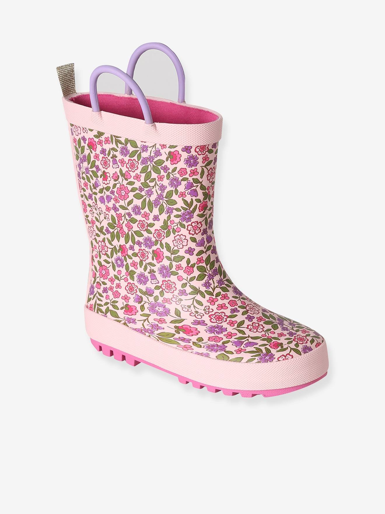 Bottes pluie fille caoutchouc lot rose