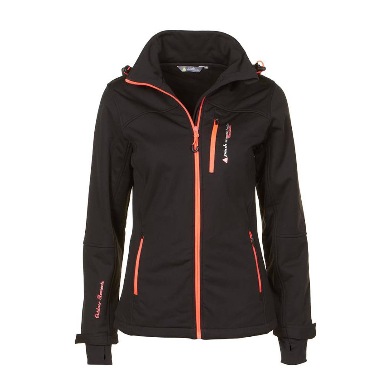 Blouson Softshell Fille Ganne Noir/corail