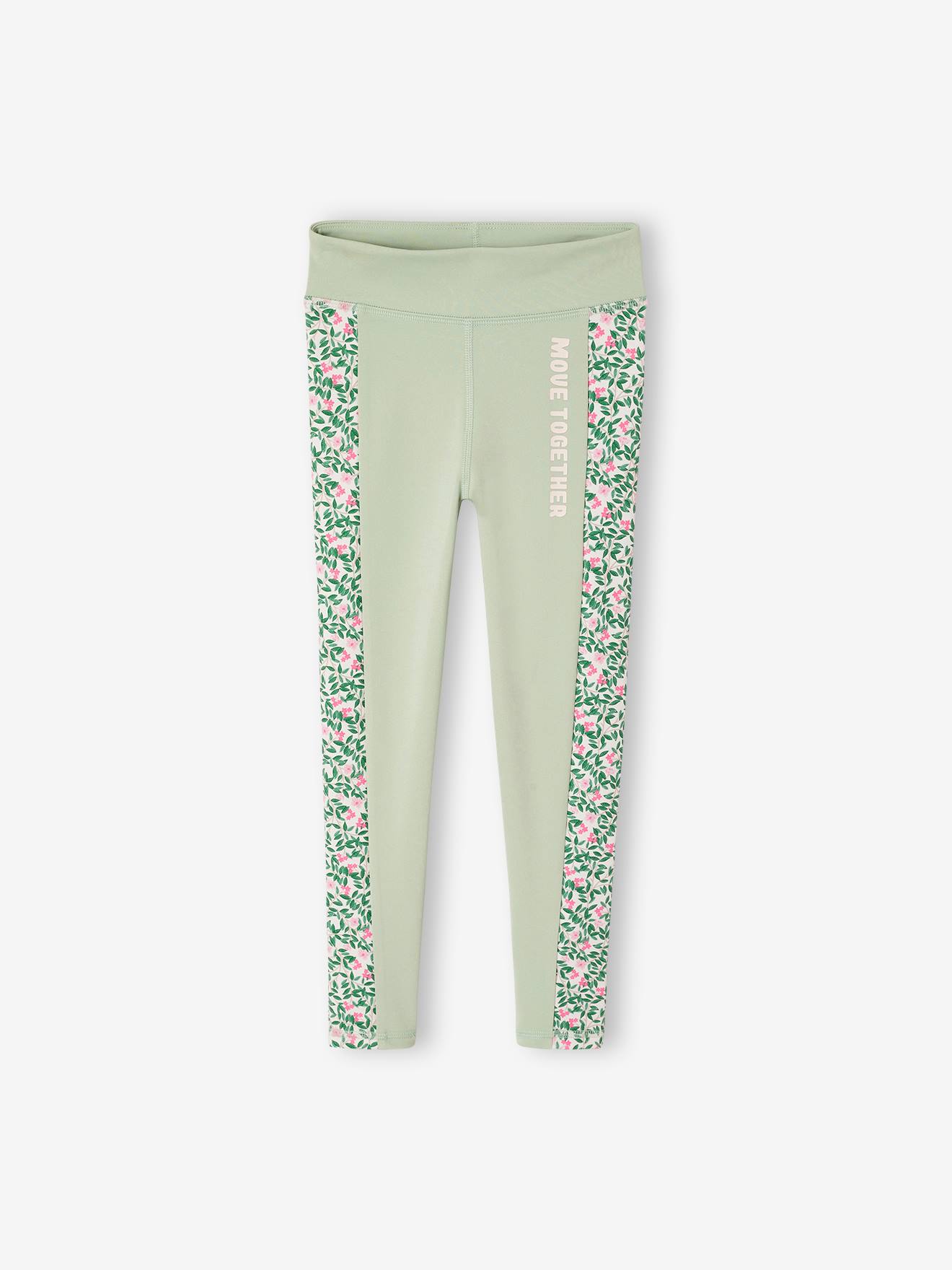 Legging sport fille graphique vert sauge
