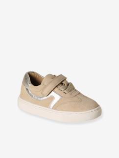 Chaussures-Chaussures fille 23-38-Baskets cuir lacets élastiqués à scratch
