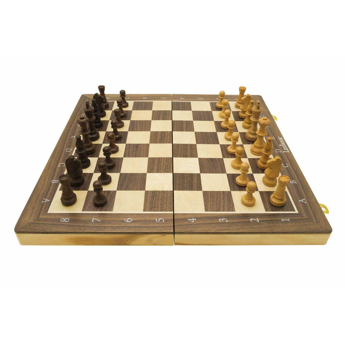 Jeu D’échecs Magnétique Pliable En Bois Marron
