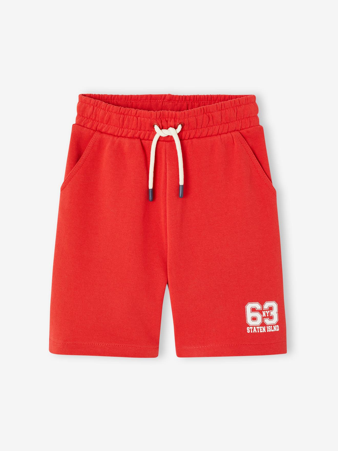 Short sport garçon rouge