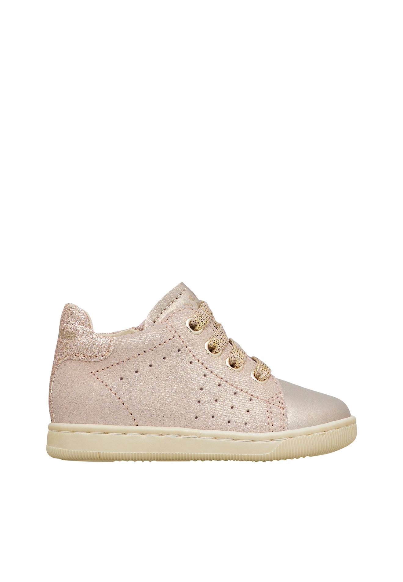Baskets En Cuir Et Suède Adam Zip Rose Poudré-