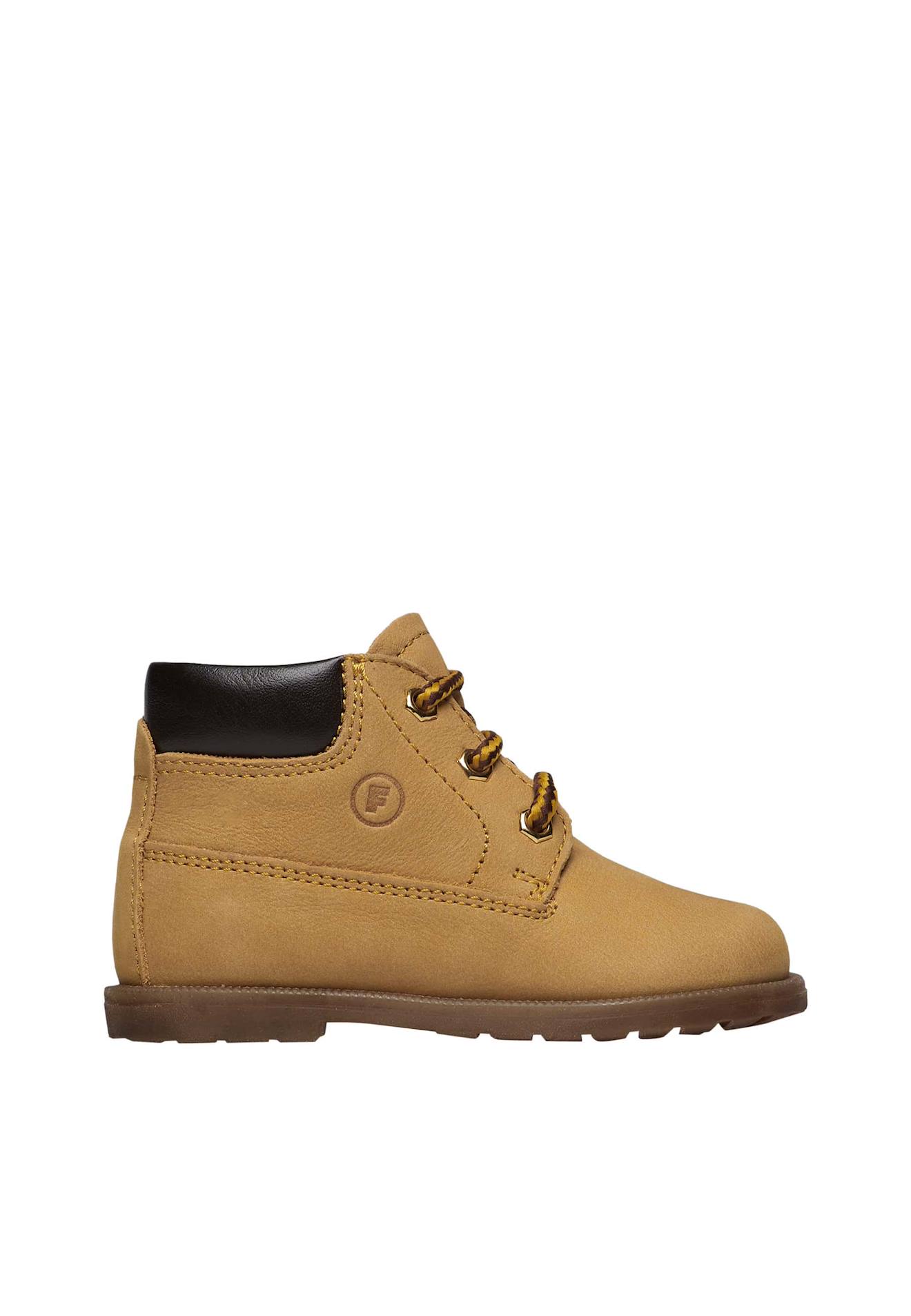 Bottines En Cuir Et Suède Stambecco Jaune Ocre-