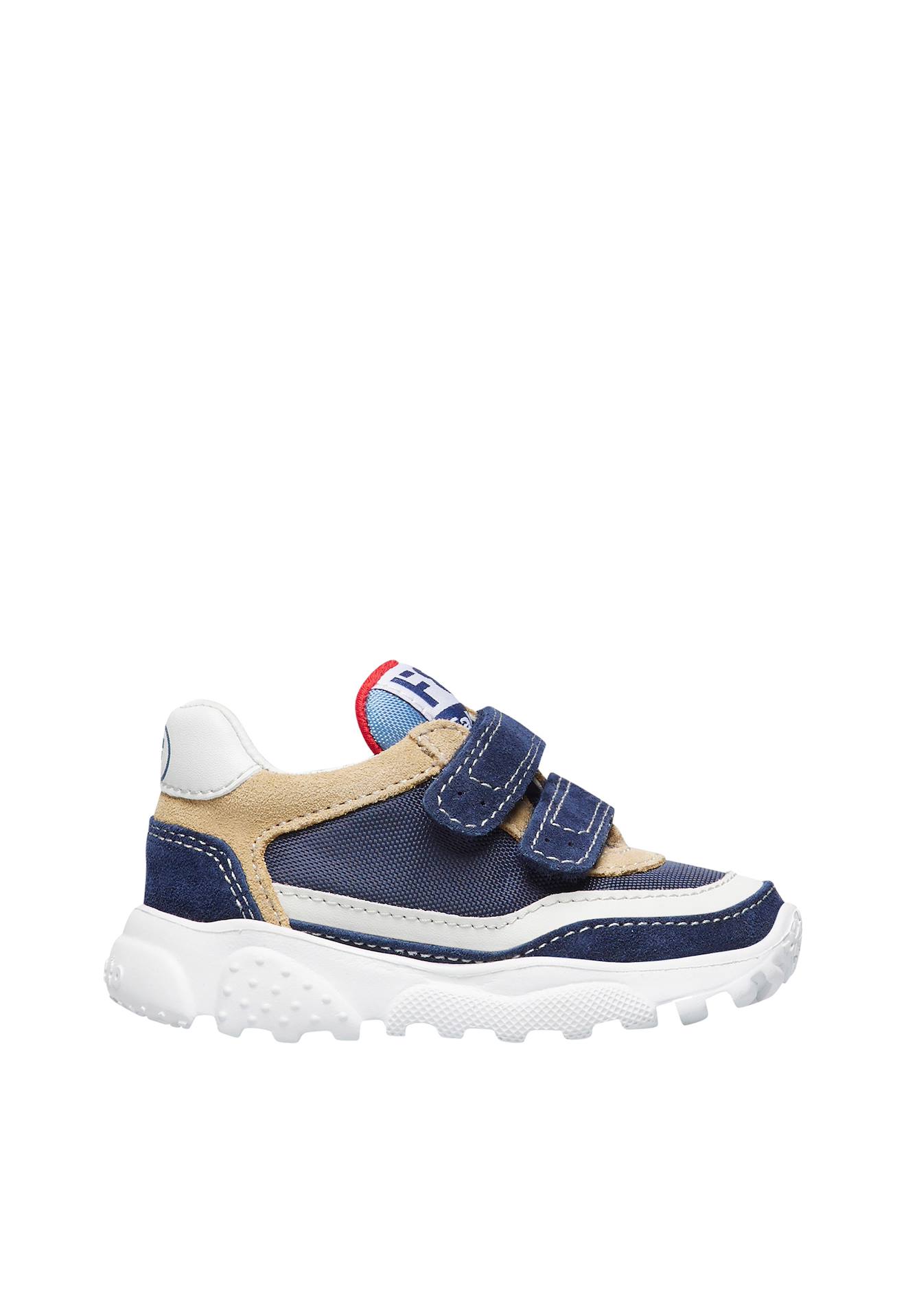 Baskets En Suède Et Tissu Amantea 2 Vl. Bleu-marron-