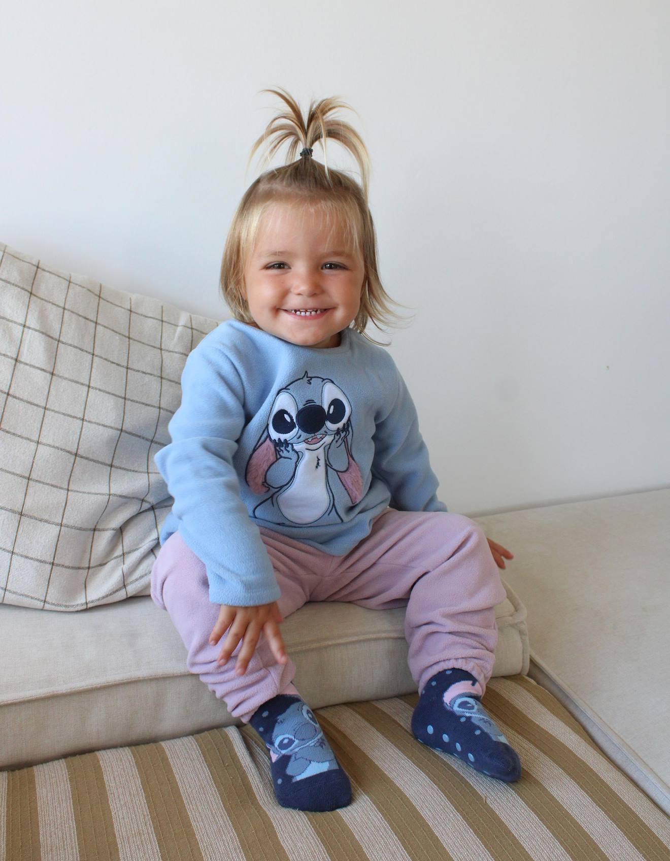 Pyjama Polaire Stitch Bleu Clair
