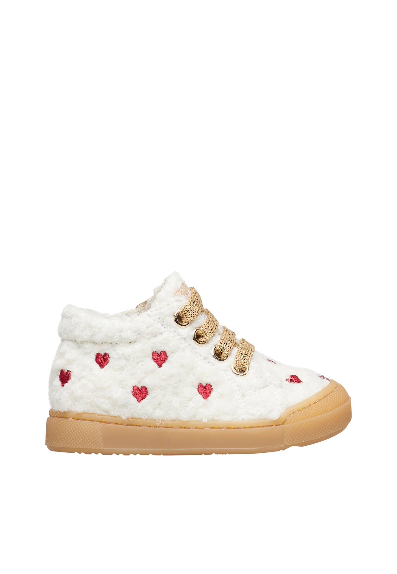 Baskets En Laine Snopes Embr.heart Zip Blanc Crème-
