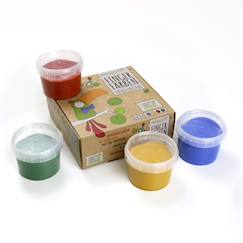 Jouet-Activités artistiques et musicales-Peinture à doigts "aki" naturelle & vegan bio set de 4 pots