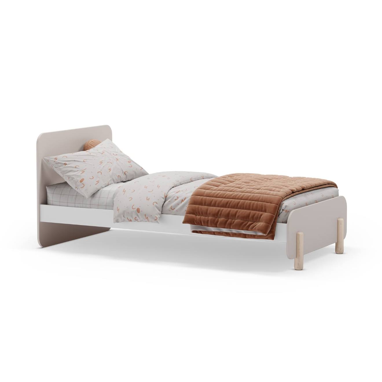 Lit Enfant Bords Arrondis - Gamme Lou Crème (Calicosy) - Image 1