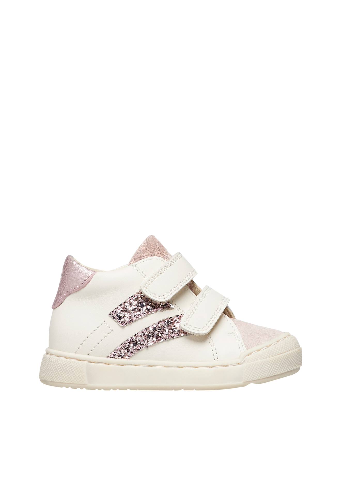 Baskets En Cuir Et Suède Palom Vl Blanc-rose-