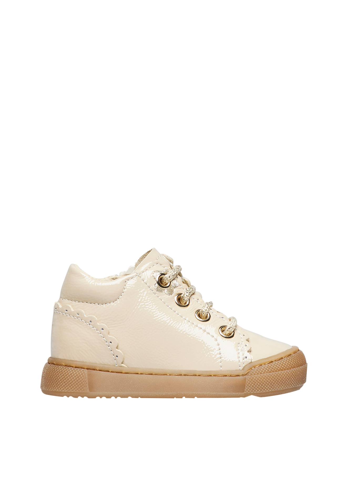 Baskets En Vernis Ateny Zip Blanc Crème-