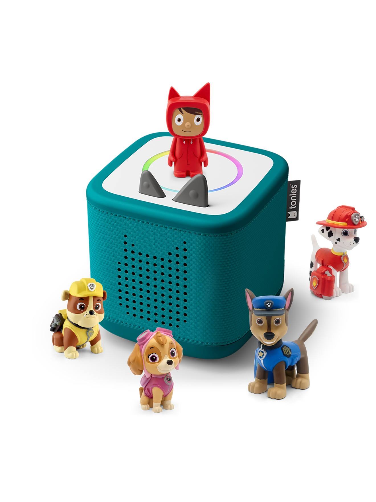 Tonies Toniebox 2 Pack Boite À Histoire Pour Enfant 1 À 9 Ans, Robuste & Facile À Utiliser, La Pat' Patrouille, 4 Figurines, Vert Océan Multicolore