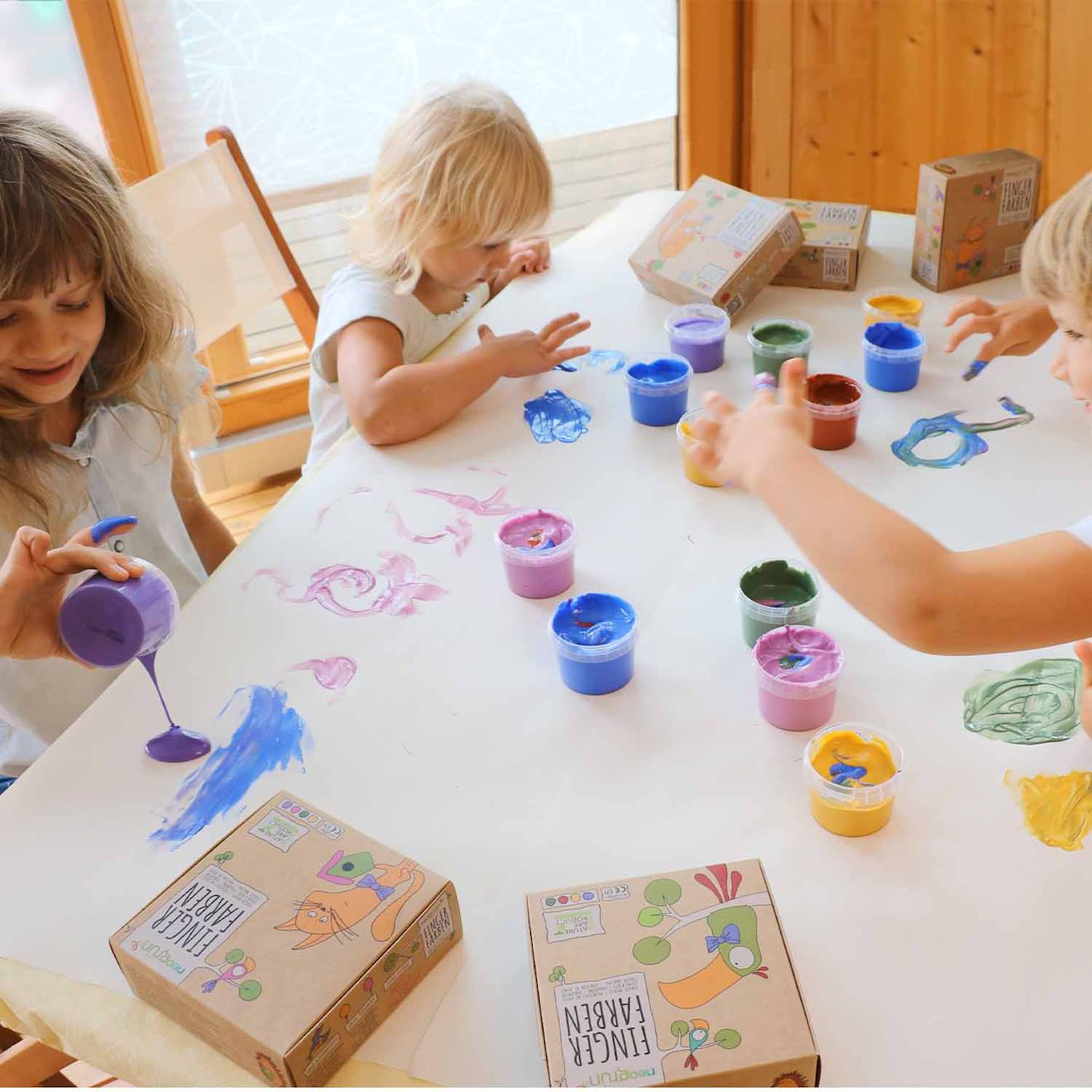 Peinture À Doigts "aki" Naturelle & Vegan Bio Set De 4 Pots Multicolore (Neogrün) - Image 1