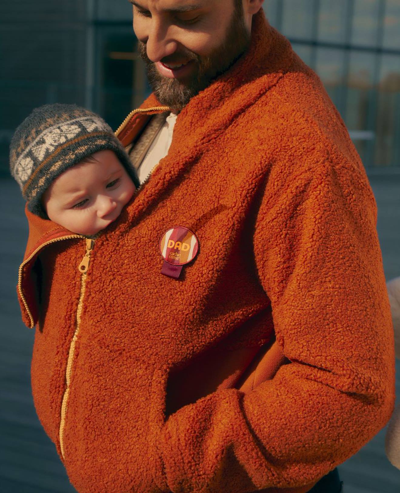 Veste Polaire De Grossesse Et Portage Sasha Cuivre