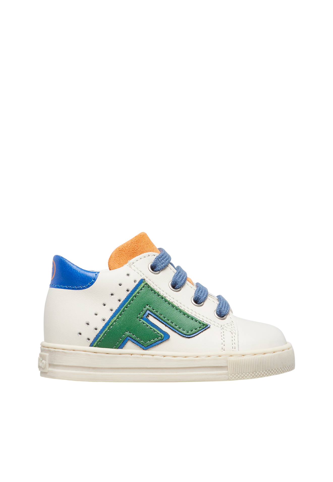 Baskets En Cuir Et Suède Solsal 3 Blanc-bleu-