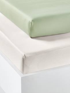 Linge de maison et décoration-Linge de lit enfant-Lot de 2 draps-housses enfant en coton recyclé