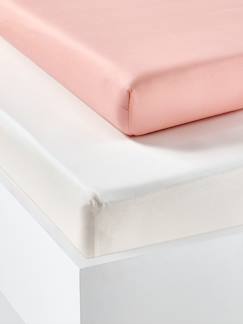 Linge de maison et décoration-Linge de lit enfant-Lot de 2 draps-housses enfant en coton recyclé