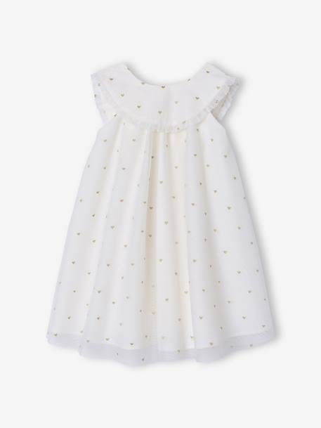 Robe évasée fille tulle brodée blanc 1 - vertbaudet enfant 