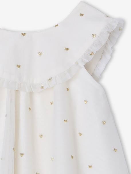 Robe évasée fille tulle brodée blanc 3 - vertbaudet enfant 