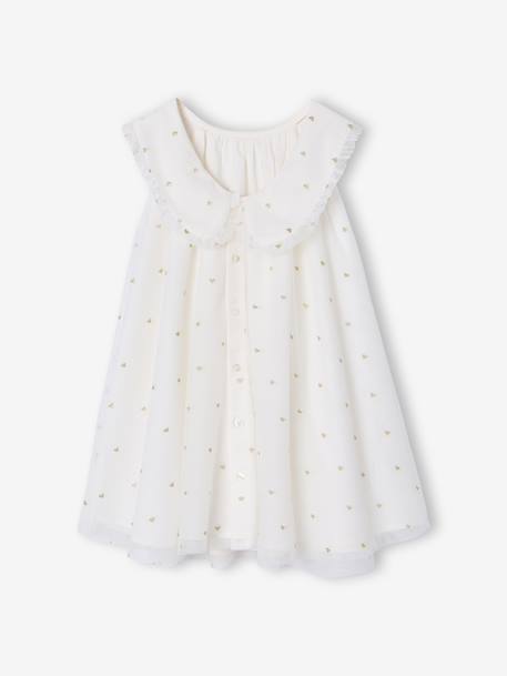 Robe évasée fille tulle brodée blanc 2 - vertbaudet enfant 