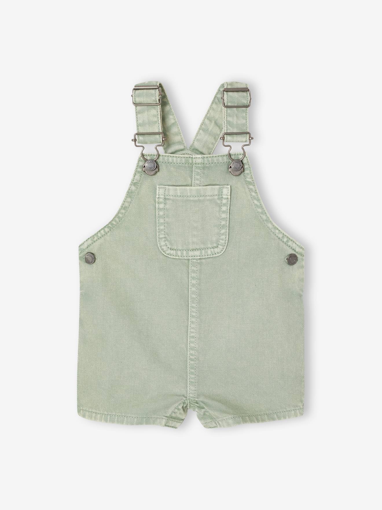 Salopette courte bébé garçon vert d'eau