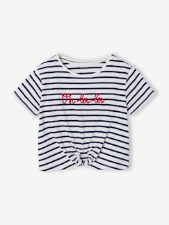 T-shirt fille détail noeud fantaisie  - vertbaudet enfant