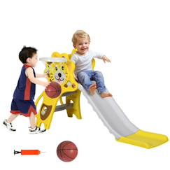 Jouet-Toboggan enfant - panier basket, ballon, pompe inclus - hdpe