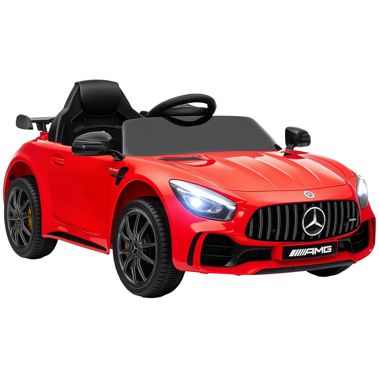 Voiture Électrique Enfant Mercedes-benz Amg Gtr - 12v, 5km/h Max. - Nombreux Effets - Télécommande Rouge