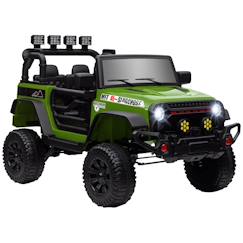 Jouet-Jeux de plein air-Voiture électrique 4x4 enfant - portes ouvrables, ceinture, télécommande - 3 vitesses - effets sonores lumineux