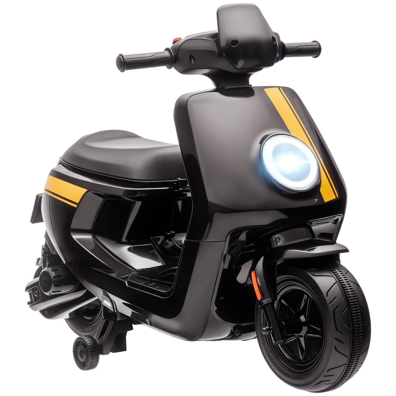 Scooter Électrique Enfant - Moto Enfant 6v 25w 2 Vitesses 1,5-3 Km/h Max. - Effets Sonores Lumineux Noir